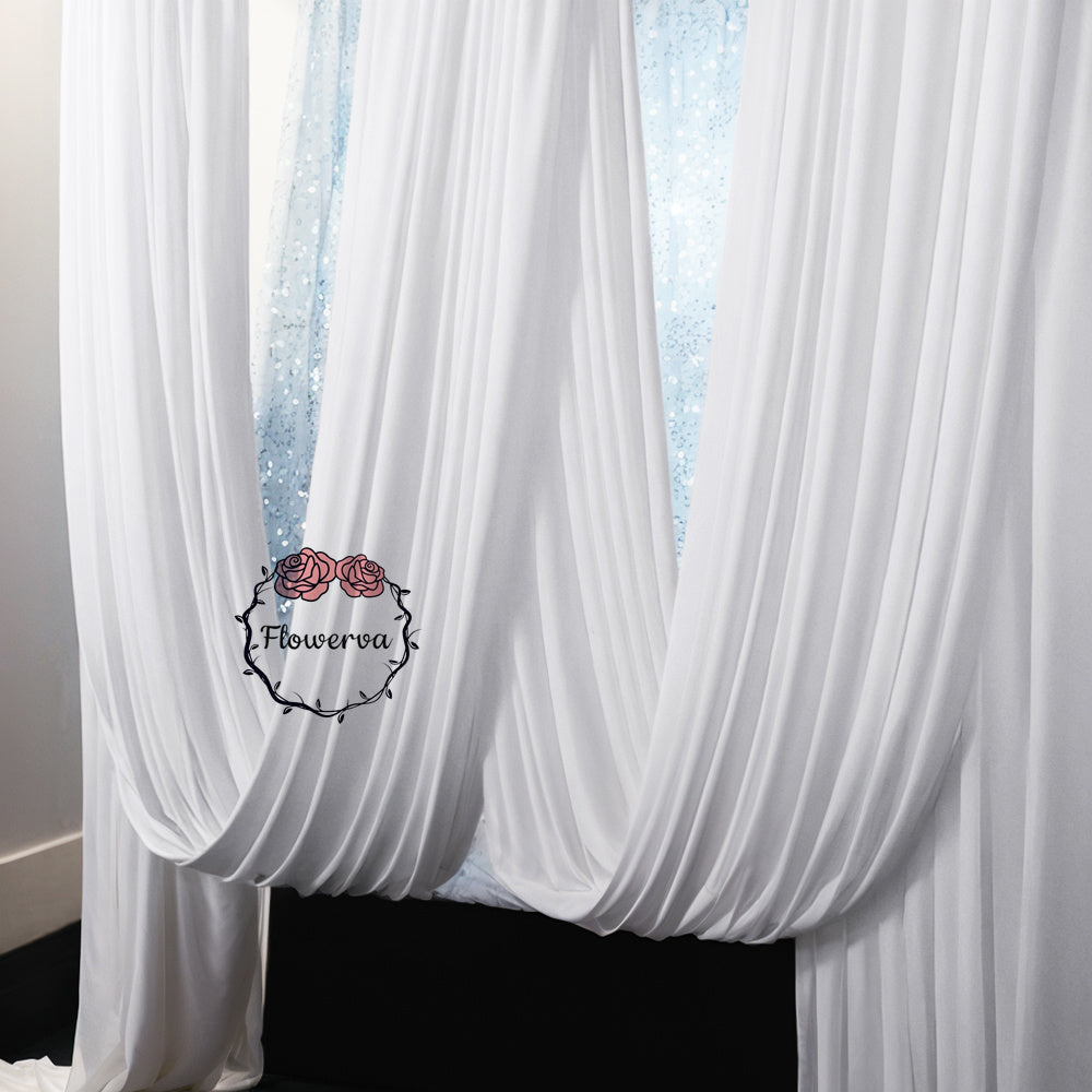 Draperie élastique en soie de lait blanche, décoration de fond de mariage #227