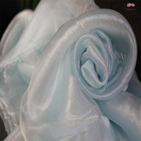 Flowerva Silk Organza Transparent White Thin Soft Wedding Dress Design Fabric Wedding Decoration