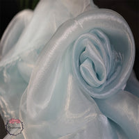 Flowerva – tissu en Organza de soie bleu, fin et doux, pour décoration de mariage, conception de robe 