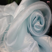 Flowerva – tissu Organza en soie Transparent, blanc, fin et doux, Design pour robe de mariée, décoration de mariage 