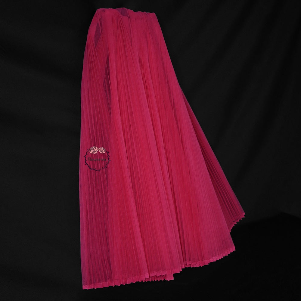 Rose Red Great Pleated Organza Crinkle Fabric 6324