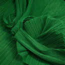 Flowerva Grass Green Flowerva Pleated Decoration Printmaking Fabric