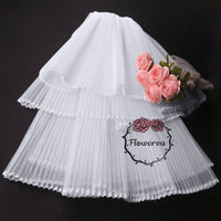 Flowerva White Great Pleated Organza Crinkle Fabric 6324