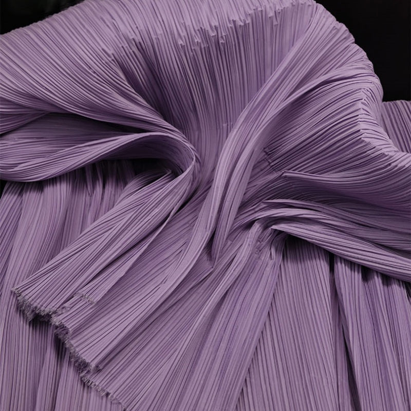 Light Purple Flowerva Pleated Decoration Printmaking Fabric