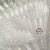 Flowerva Pearlescent White Brilliant Fabric Wedding Stage Decoration