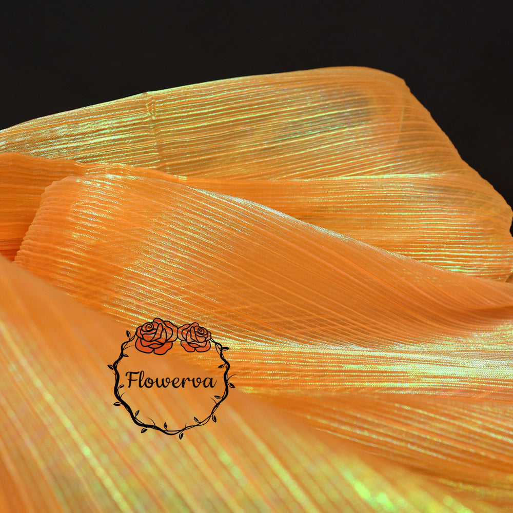 Orange Mermaid Texture Pleated Organza Fabric Wedding Decoration Wedding Dress Design