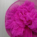 Magenta Great Pleated Organza Crinkle Fabric 6324