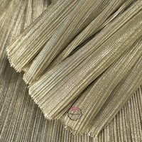Beige Gold Metal Pearl Yarn Texture Wrinkle Fabric Wedding Style Stage Decoration Floral Fabric