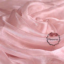 Flowerva Grey Pink Silk Organza Thin Soft Wedding Decoration Dress Design Fabric