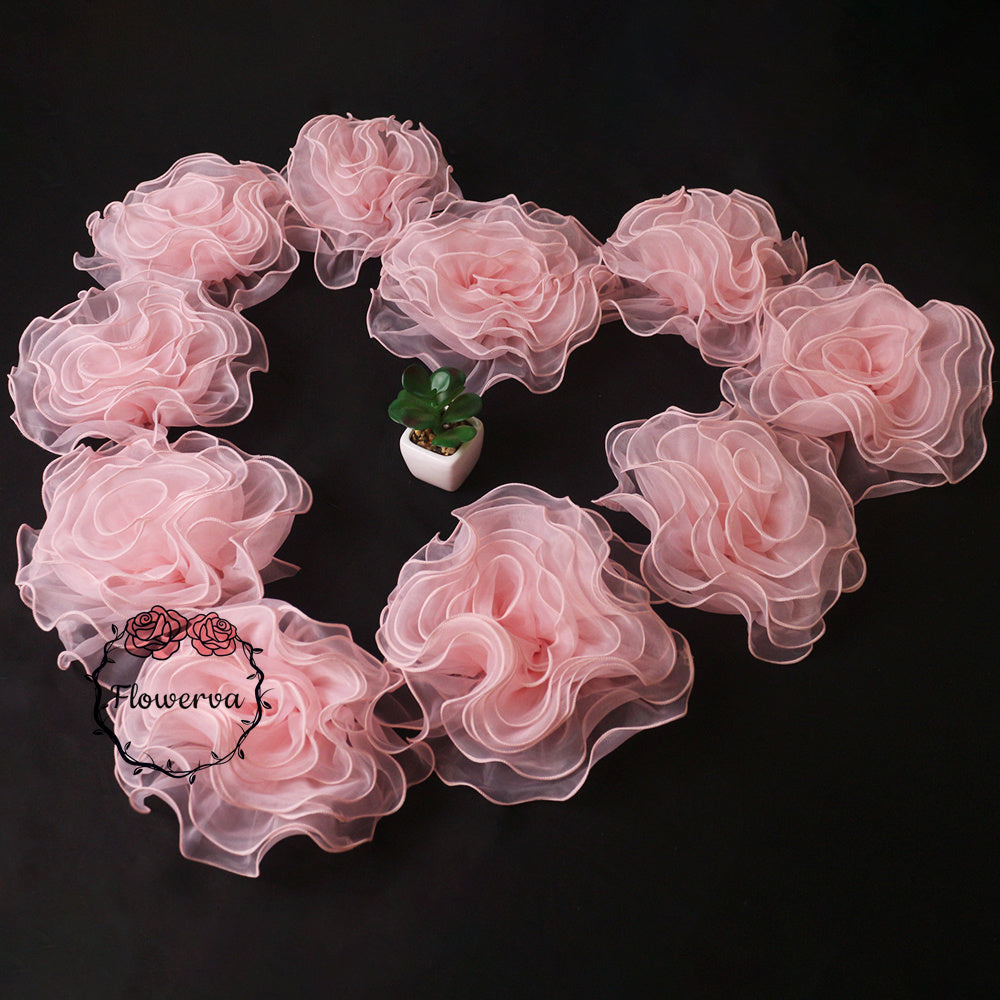 Super Fluffy Organza Big Flower Wedding Dress/Bridal Hair Accessories/Stage Decoration