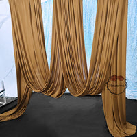 Draperie élastique en soie de lait marron clair, décoration murale de fond de mariage #95