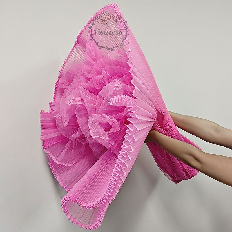 Barbie Pink Great Pleated  Organza Crinkle Fabric 6324