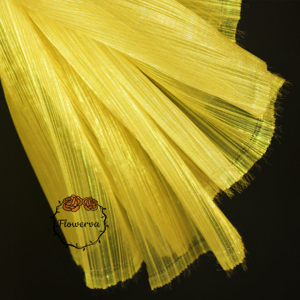 Yellow Mermaid Texture Pleated Organza Fabric Wedding Decoration Wedding Dress Design