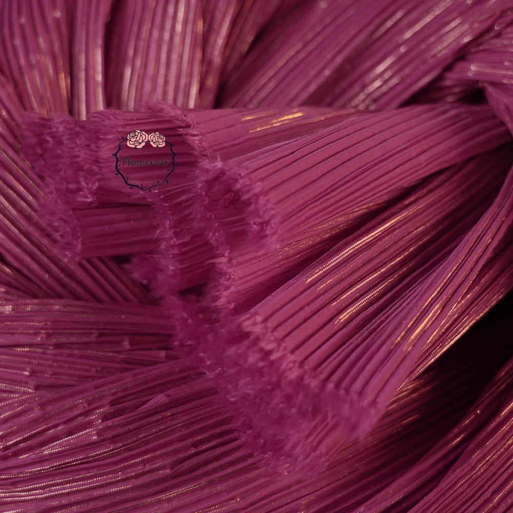 Rose violet or chaud estampage rides plissage Texture tissu décoration de mariage