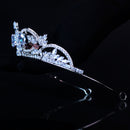 Flowerva High-Grade Crystal Heart Bride Wedding Crown Headband