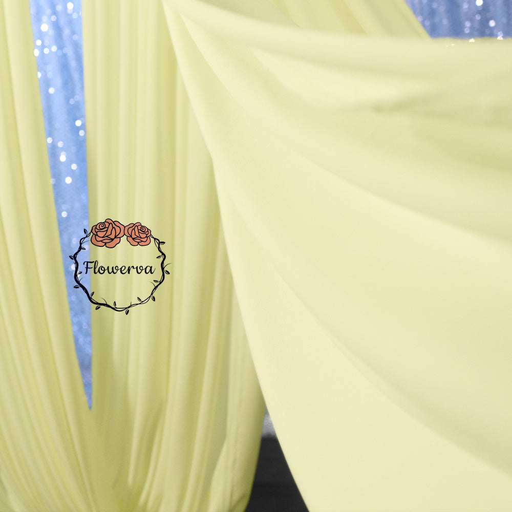 Cream Yellow Milk Silk Elastic Drapery Wedding&Party Scene Decoration # 529