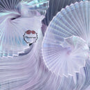 Taro White Mermaid Texture Pleated Phantom Glitter Yarn Wedding Stage Decoration Fabric