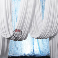 White Elastic Milk Silk Drapery Wedding Background Decoration #227