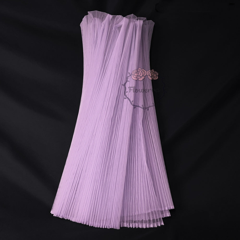 Light Purple Great Pleated Organza Crinkle Fabric 6324