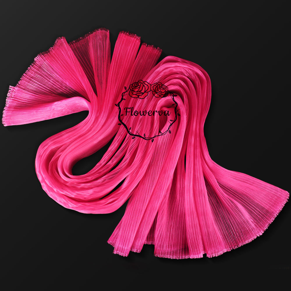 Flowerva Rose Red Glossy Pleated Texture Simple Wedding Decor Fabric Design