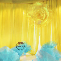 Flowerva "Dazzling Yellow Rose" Wedding&Party Stage Background Fabric Decoration