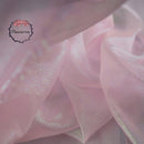 Flowerva Crystal Shining Organza Pearl Pink Wedding Dress /Decoration Design Fabric