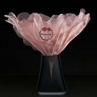 Flowerva DIY Bean Paste Pink Peony Crystal Silk Organza Fabric Table Flower/Wedding Decoration