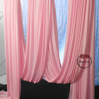 Draperie élastique en soie de lait rose clair, pour décoration murale de fond de mariage #74