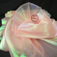 Soft Pink Mermaid Texture Pleated Organza Fabric Wedding Decoration Wedding Dress Design