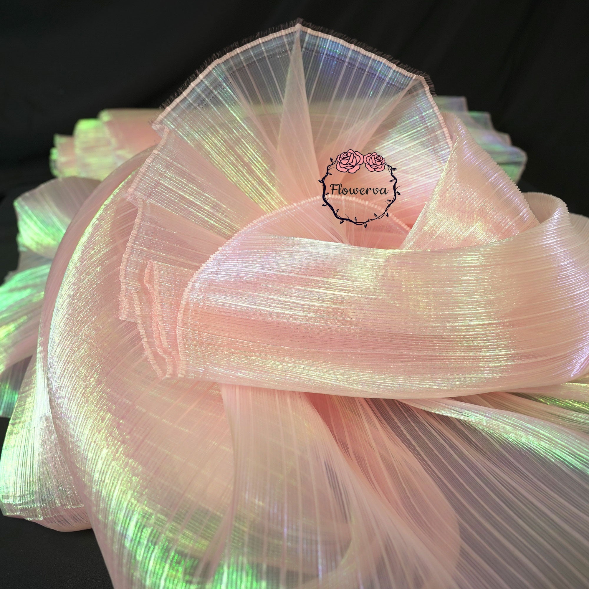 Tissu Organza plissé à Texture sirène rose tendre, décoration de mariage, conception de robe de mariée