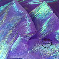 Tissu Organza plissé à Texture sirène violet foncé, décoration de mariage, conception de robe de mariée