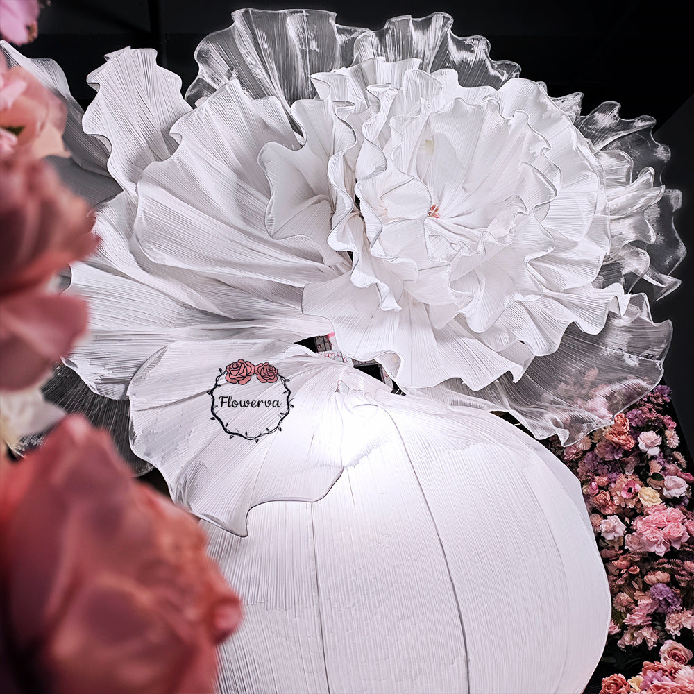 Flowerva – «grand Vase» blanc géant à faire soi-même, fleurs pour toujours, décoration d'arrière-plan pour fête de mariage