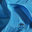 Tissu de gravure de décoration plissé Flowerva bleu moyen