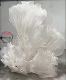 Tissu de style de robe de mariée à texture plissée blanche brillante 