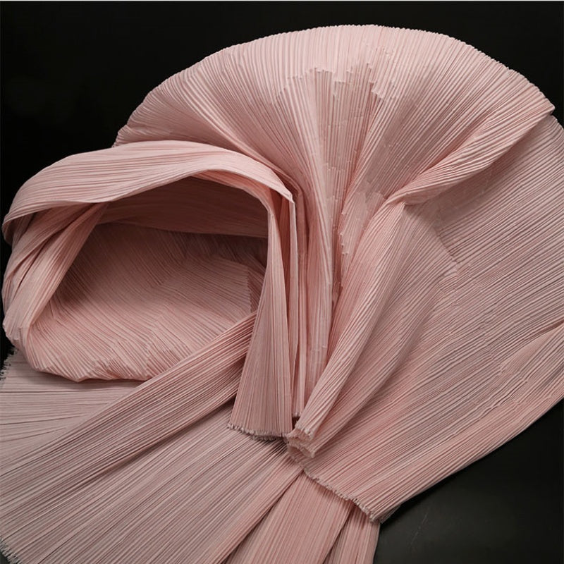 Light Pink Flowerva Pleated Decoration Printmaking Fabric
