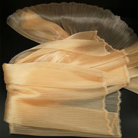 Yellow Skin Glossy Pleated Texture Wedding Dress Styling Fabric