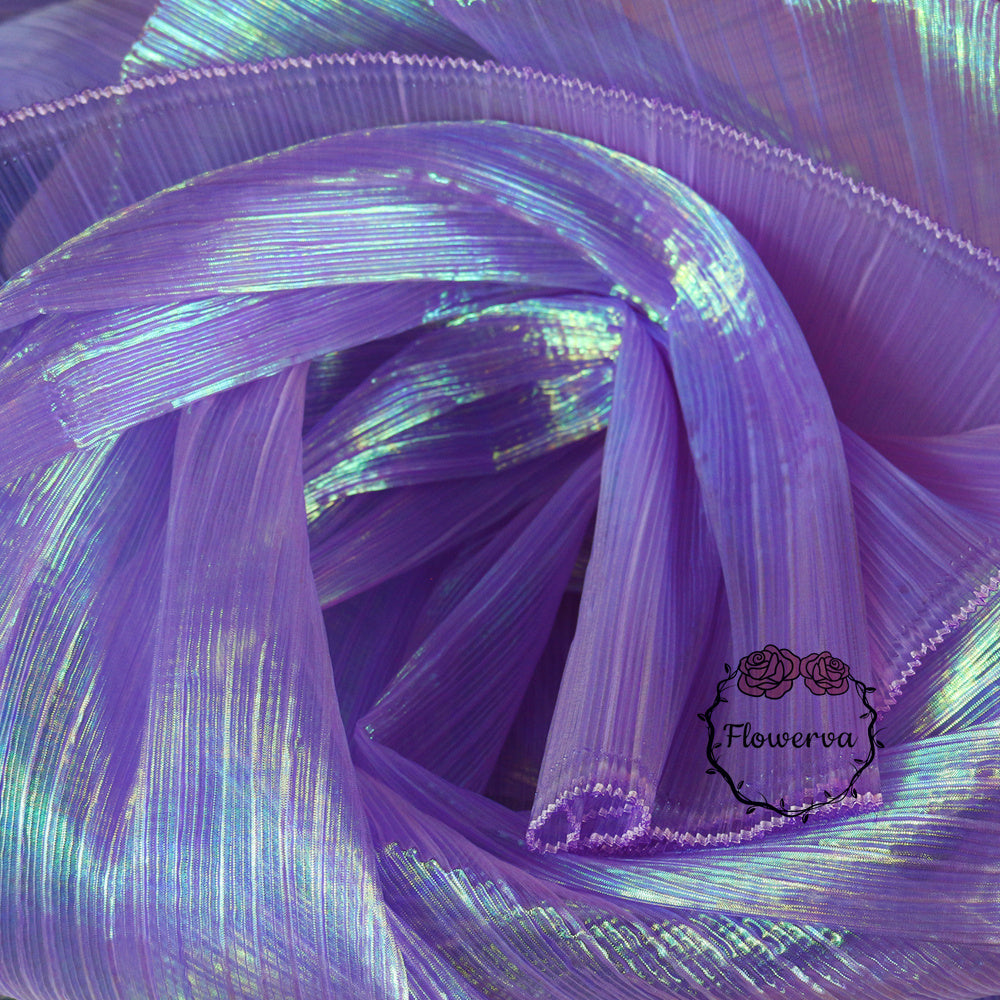 Deep Purple Mermaid Texture Pleated Organza Fabric Wedding Decoration Wedding Dress Design