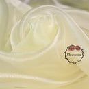 Flowerva Light Champagne Yellow Silk Organza Thin Soft Wedding Decoration Dress Design Fabric