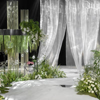 Flowerva Silk Organza Transparent White Thin Soft Wedding Dress Design Fabric Wedding Decoration
