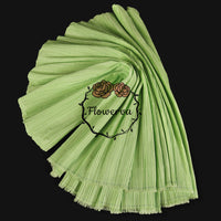 Flowerva Green Flowerva Pleated Decoration Printmaking Fabric