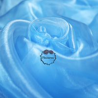 Flowerva Crystal Blue Silk Organza Thin Soft Wedding Decoration Dress Design Fabric