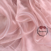 Flowerva Grey Pink Silk Organza Thin Soft Wedding Decoration Dress Design Fabric