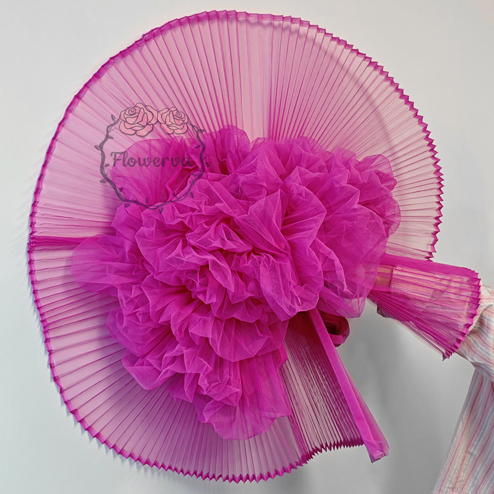 Magenta Great Pleated Organza Crinkle Fabric 6324