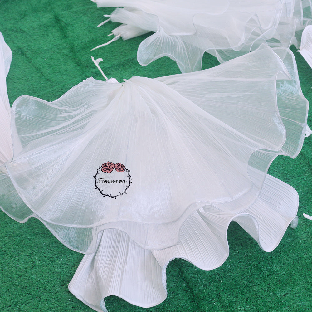 Flowerva Handmade Giant White Flower Wedding&Event Stage Background Decoration