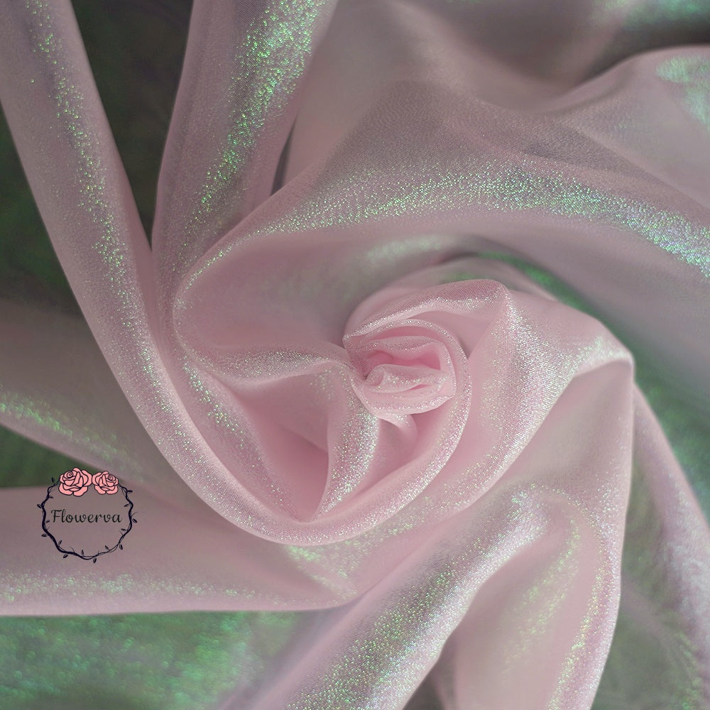 Flowerva cristal brillant Organza perle rose robe de mariée/décoration Design tissu 