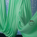 Draperie élastique en soie vert menthe, décoration de scène de mariage #378