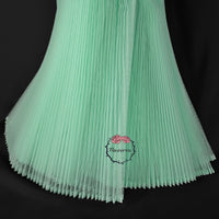 Aqua Green Great Pleated Organza Crinkle Fabric 6324