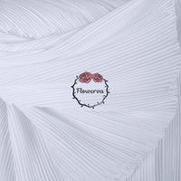 Flowerva White Flowerva Pleated Decoration Printmaking Fabric