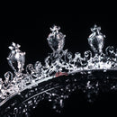 Flowerva Temperament Luxury Crystal Pink Diamond Bridal Crown Headband