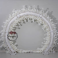 Flowerva White Semi-Circular Cherry Blossom Arch Wedding&Event Stage Background Decora